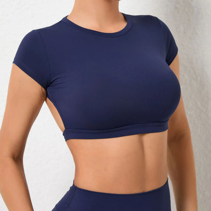 Fitted Backless Fitness Crop Top