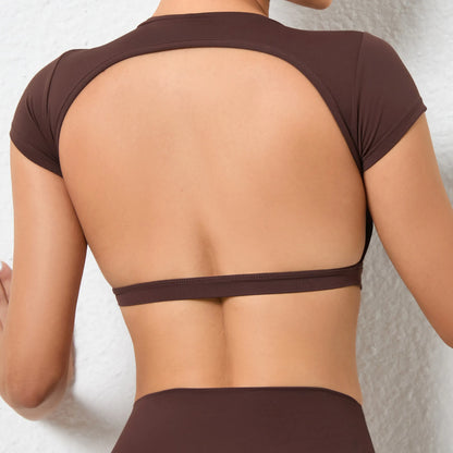 Fitted Backless Fitness Crop Top