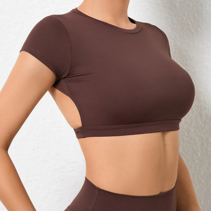 Fitted Backless Fitness Crop Top