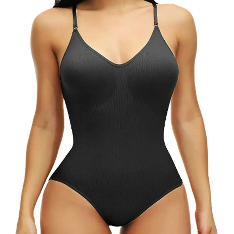 V Neck Spaghetti Strap Shapewear Bodysuits