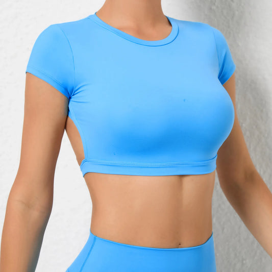 Fitted Backless Fitness Crop Top