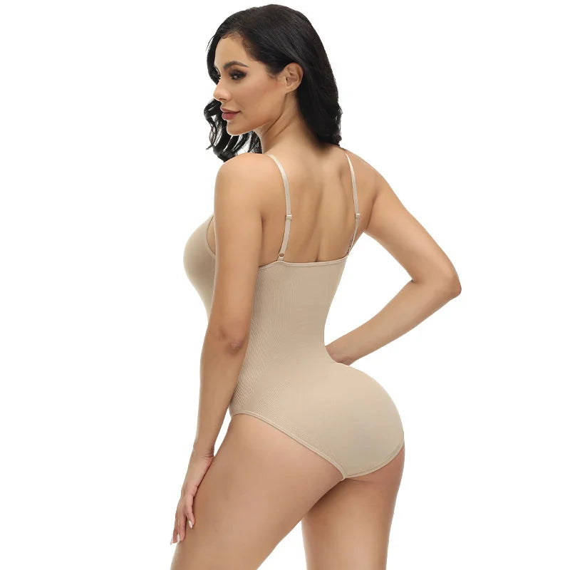 V Neck Spaghetti Strap Shapewear Bodysuits