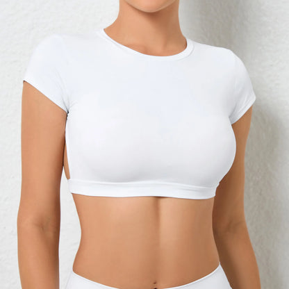 Fitted Backless Fitness Crop Top