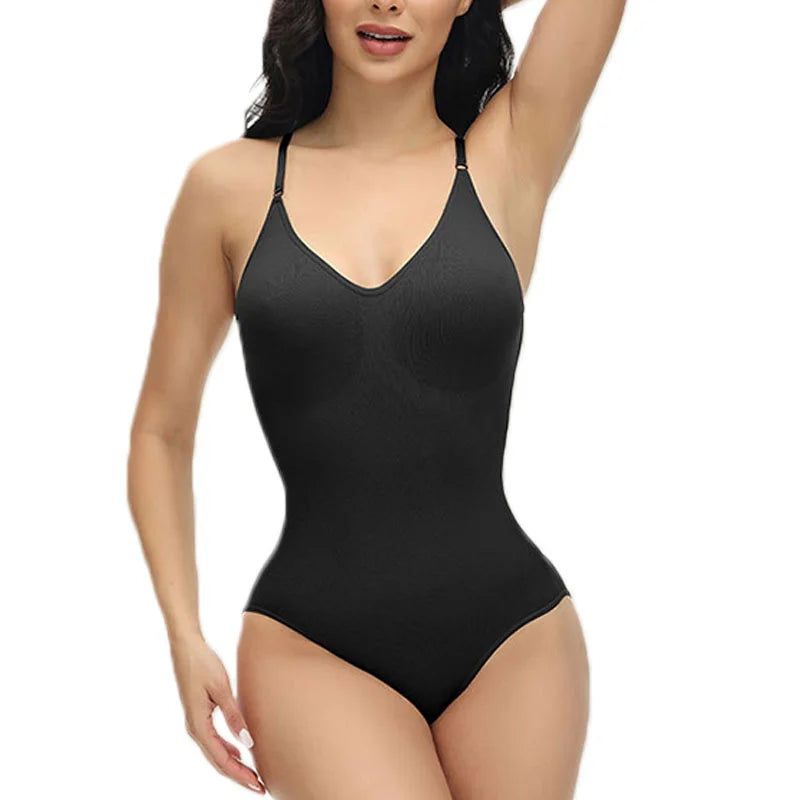 V Neck Spaghetti Strap Shapewear Bodysuits