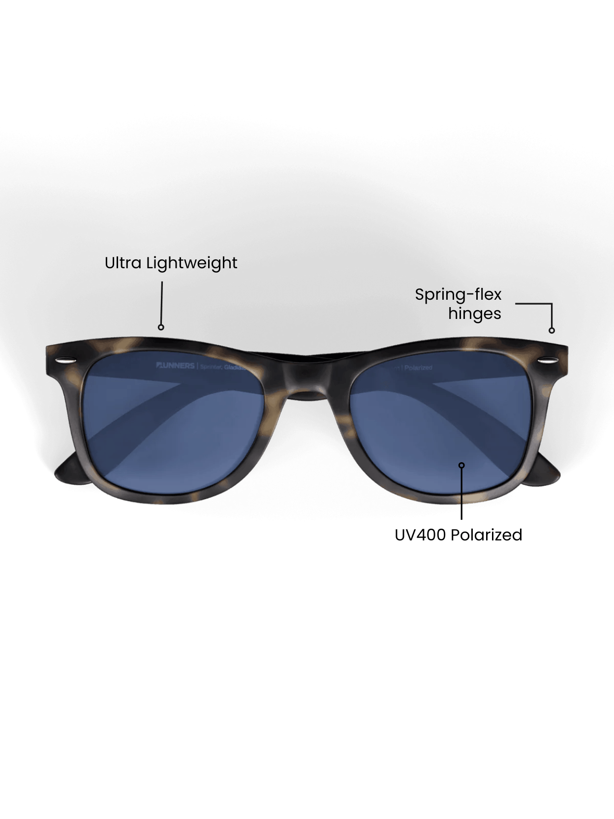 Tortoise Square Sport Sunglasses - Polarized UV400 for Men & Women