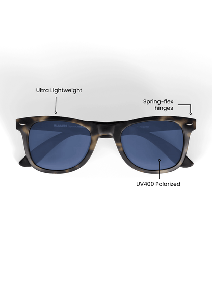 Tortoise Square Sport Sunglasses - Polarized UV400 for Men & Women