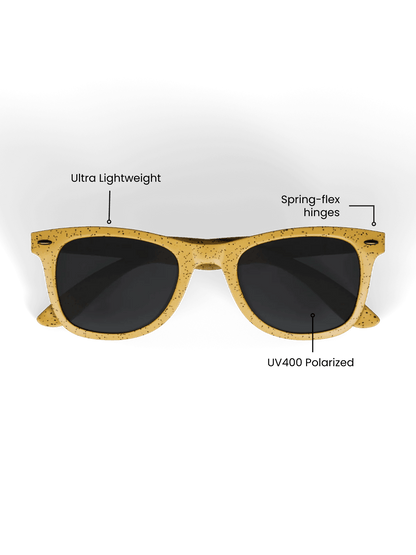 Yellow Square Sport Sunglasses - Polarized UV400 for Men & Women