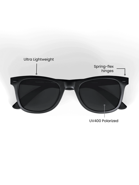 Blackout Square Running Sunglasses - Polarized UV400 for Men & Women